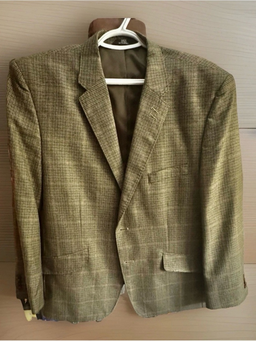 Haggar 44S Brown Glen Plaid Sport Coat Classic Fit Blazer